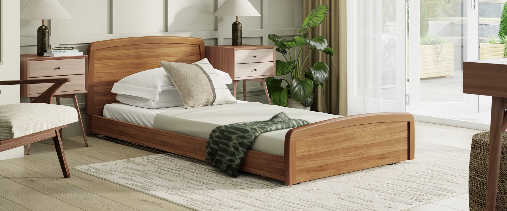 Accora Contesa Floor Bed - Low-Height Electric Care Bed with Furniture-Style Design