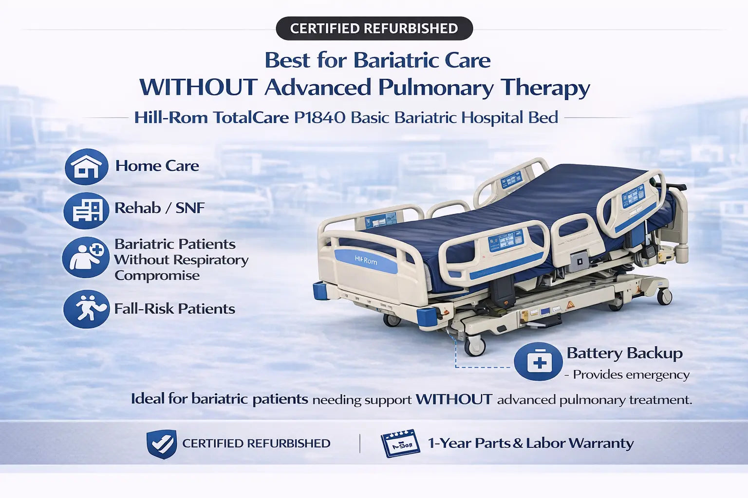 Total Care Bariatric Standard Hospital Bed