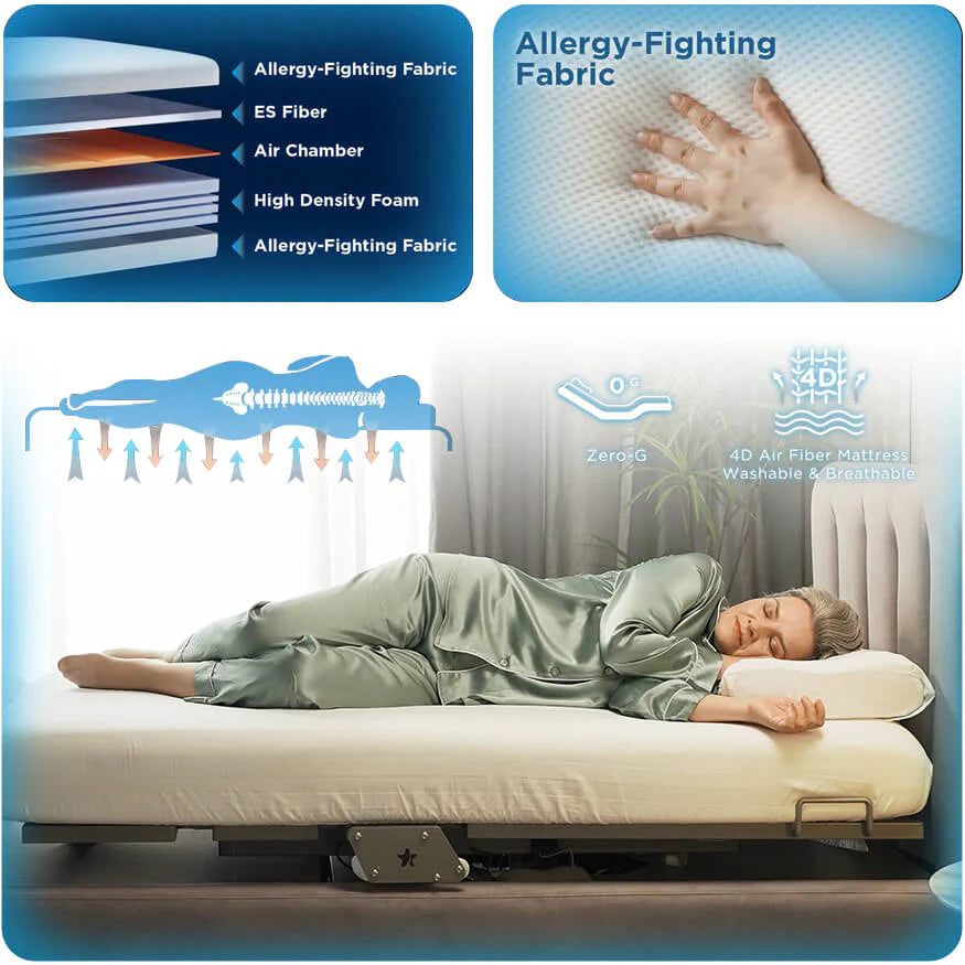 StarSleep Orin Smart Rotating Bed with Mattress for Seniors & Home Care