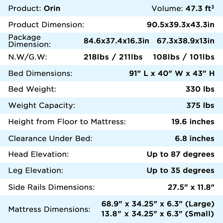 StarSleep Orin Smart Rotating Bed with Mattress for Seniors & Home Care